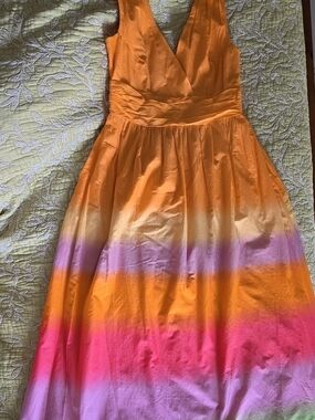 Taylor Women's Gradient 100% Cotton Dress in Orange, Pink and Purple